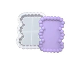 Molde silicona bandeja rectangular irregular bordes bubujas